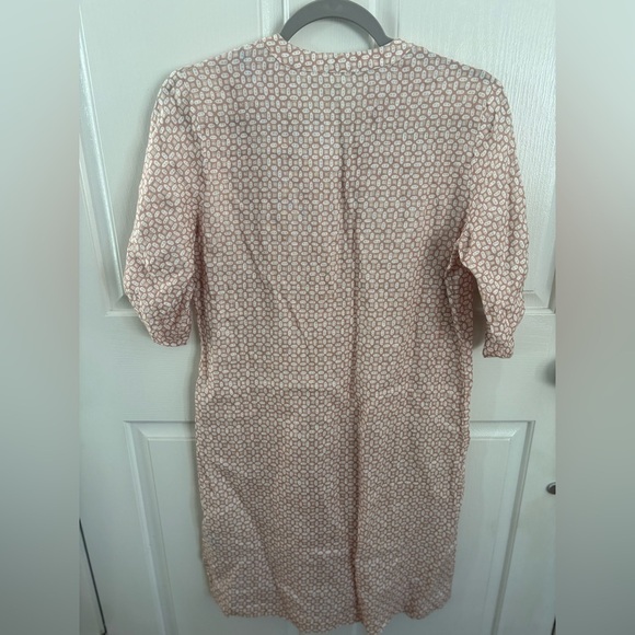 J. Mclaughlin Riviera Pleat Front Linen Dress in Beige Doran Geo Print XS NWT - Picture 3 of 4